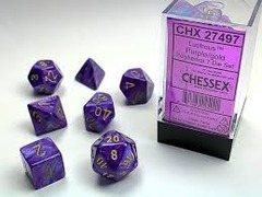 Lustrous Purple/gold Polyhedral 7-Dice Set